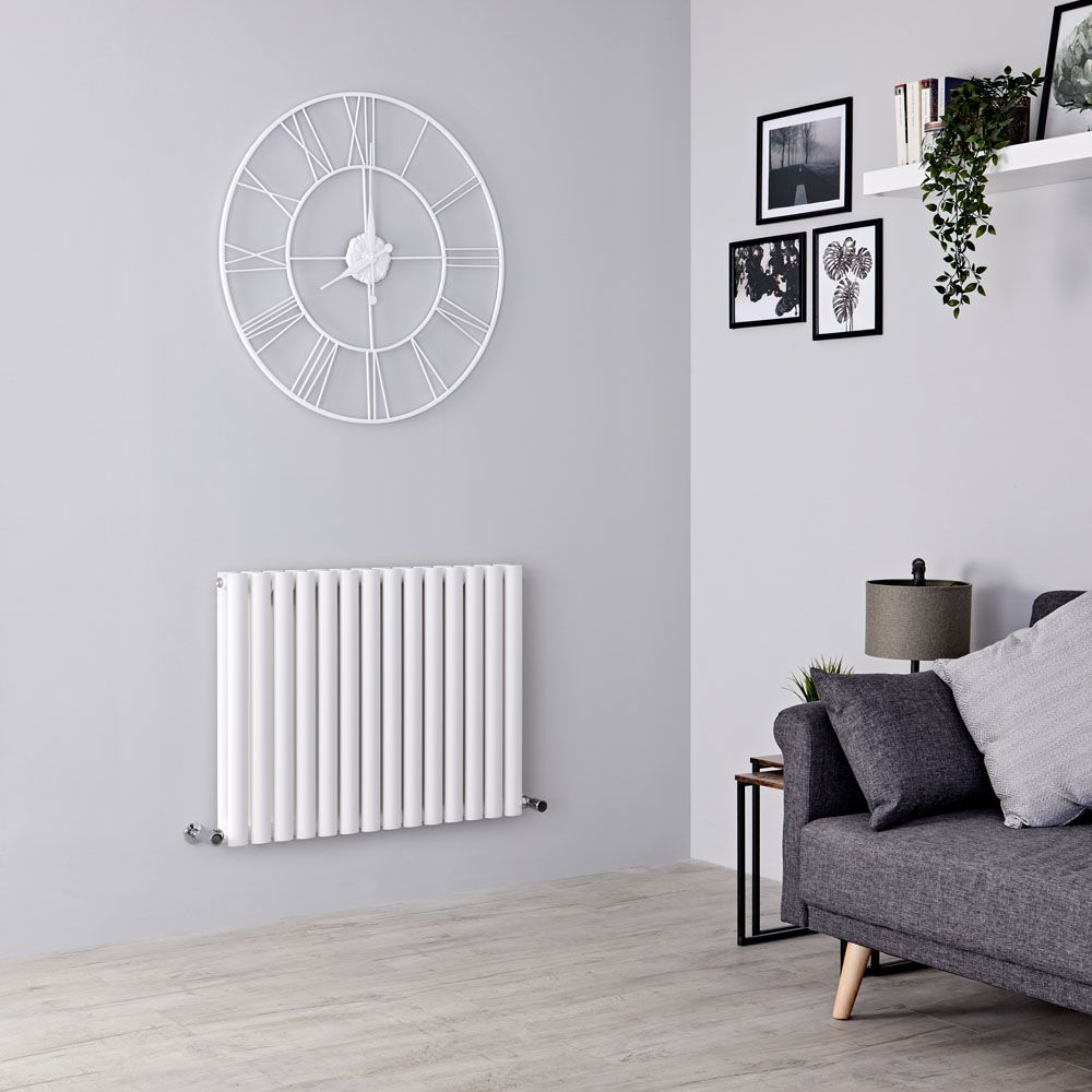 Milano Aruba - White Horizontal Designer Radiator - 635mm x 826mm (Double Panel)