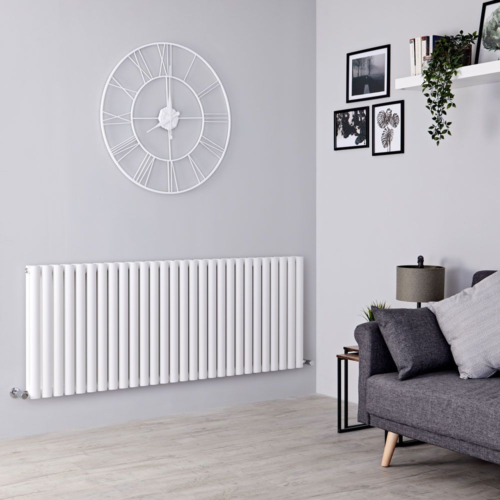 Milano Aruba - White Horizontal Designer Radiator - 635mm x 1652mm (Double Panel)
