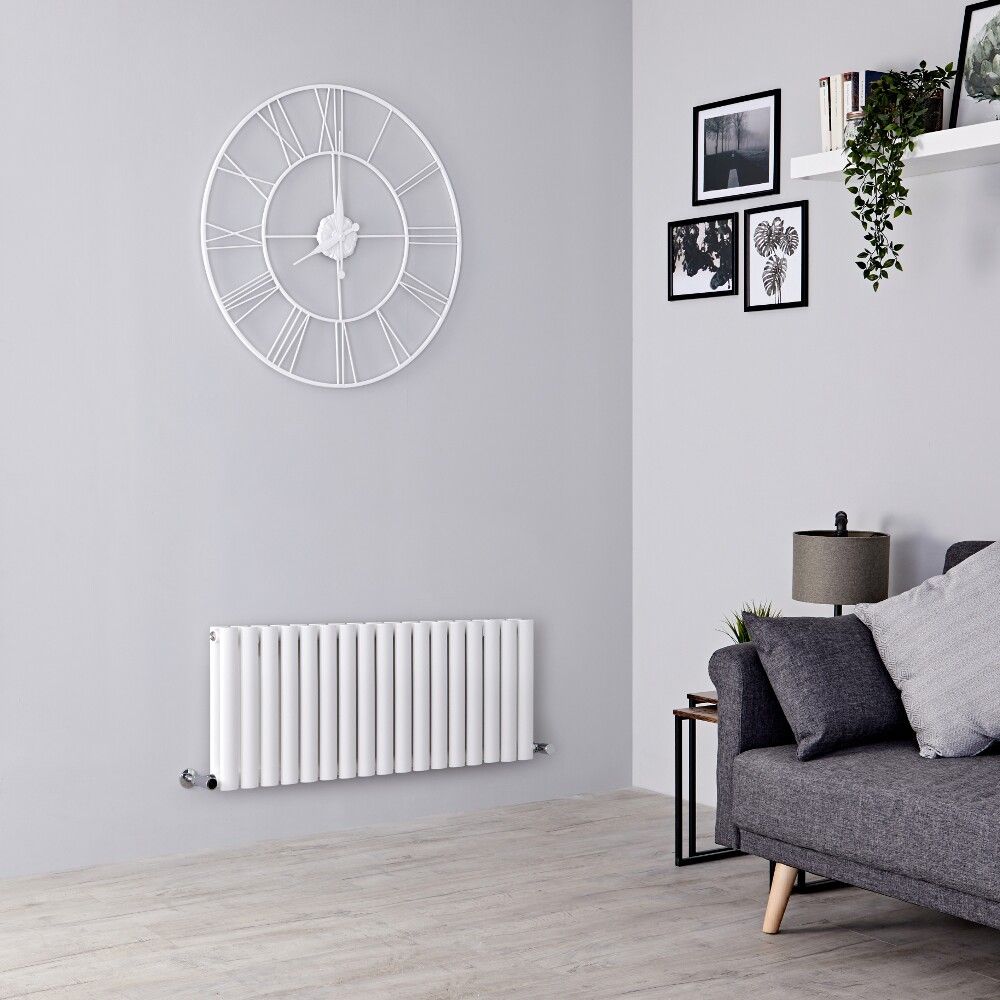 Milano Aruba - White Horizontal Designer Radiator - 400mm x 1000mm (Double Panel)
