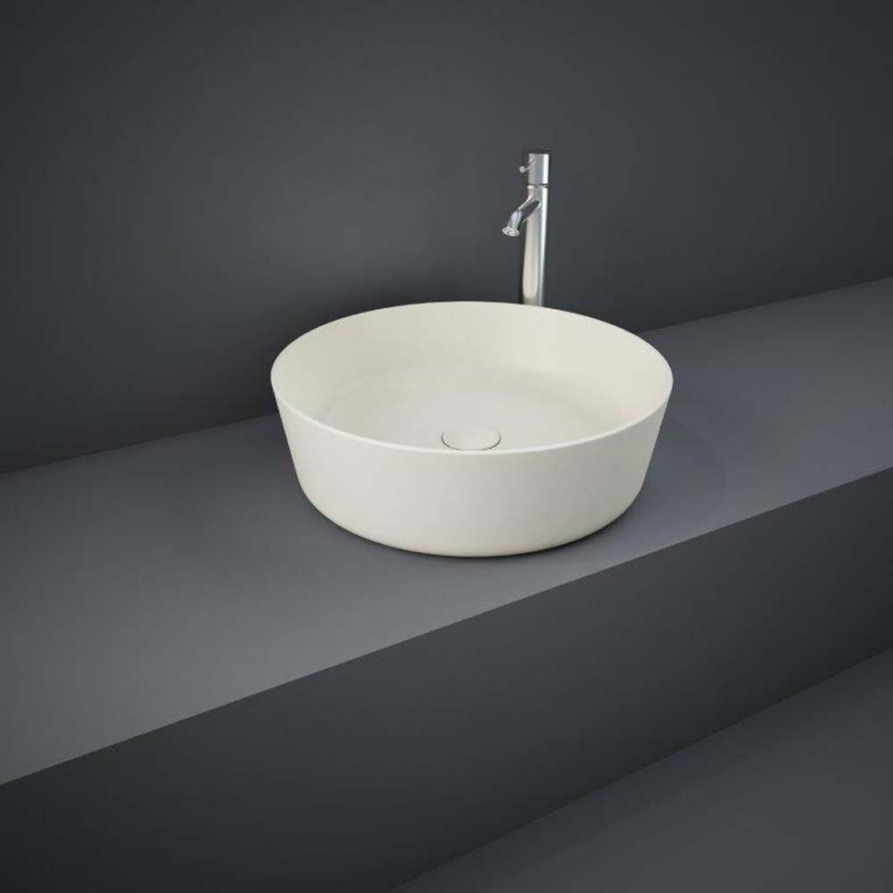 RAK Feeling - Matt Greige Modern Round Countertop Basin - 420mm (No Tap-Holes)