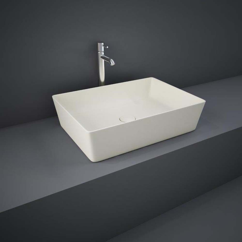 RAK Feeling - Matt Greige Modern Rectangular Countertop Basin - 500mm x 360mm (No Tap-Holes)