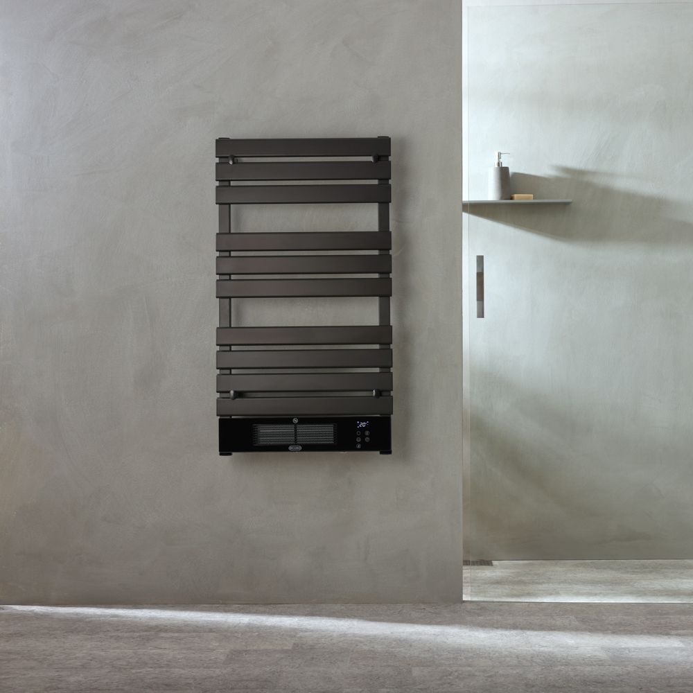 ECOSO Linus - Black Smart Electric Heated Towel Rail with Fan - Choice of Size