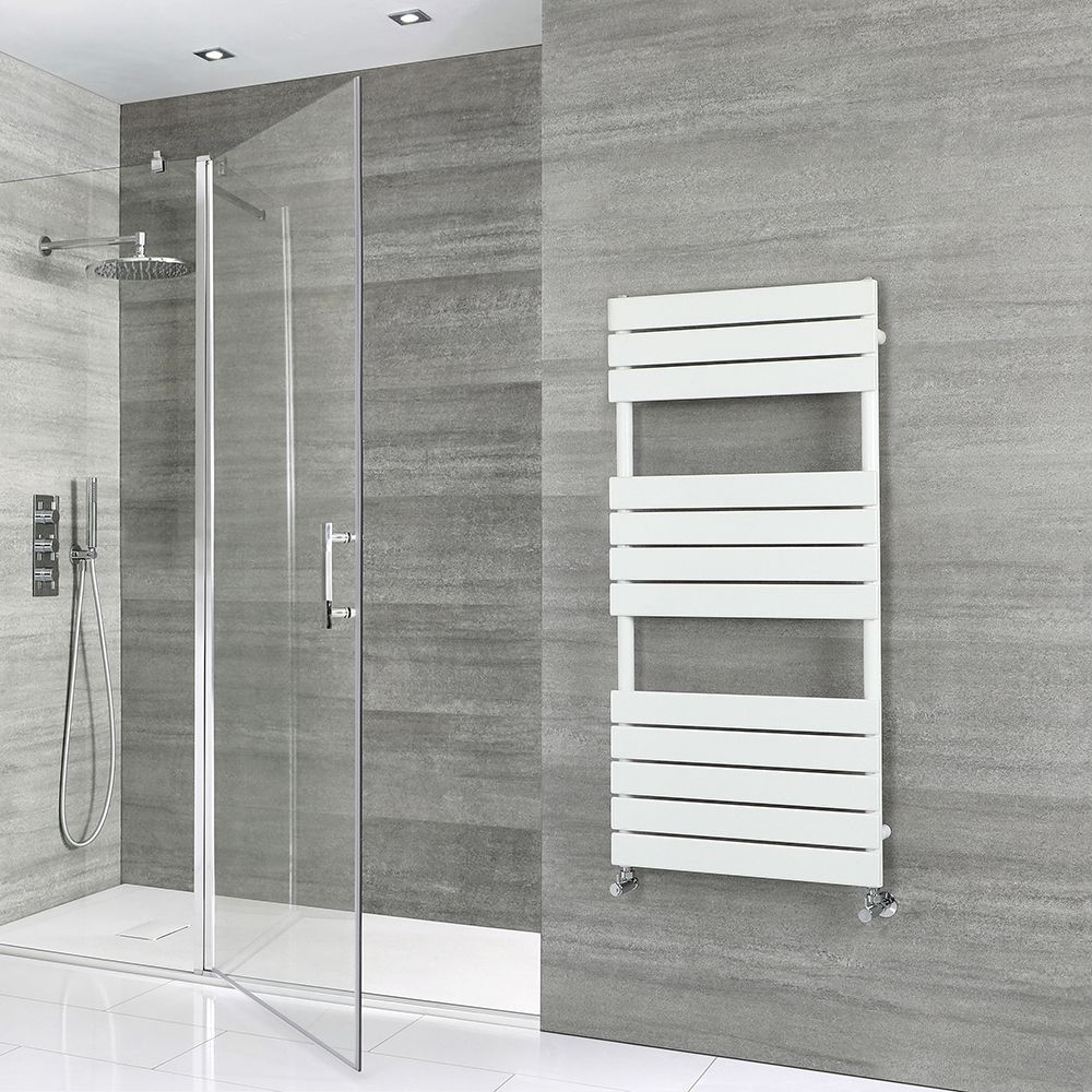 Milano Lustro - Designer Flat Panel Heated Towel Rail - Choice of Size and Finish