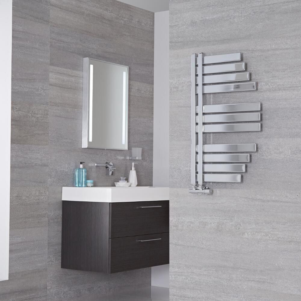 Lazzarini Way Spinnaker - Chrome Designer Heated Towel Rail - 800mm x 463mm