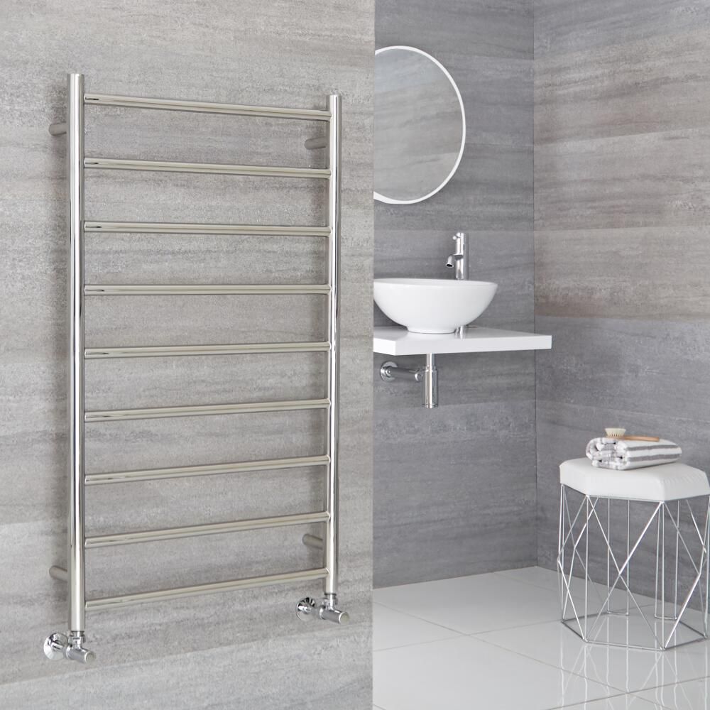 Milano Esk - Stainless Steel Flat Heated Towel Rail - 1000mm x 600mm