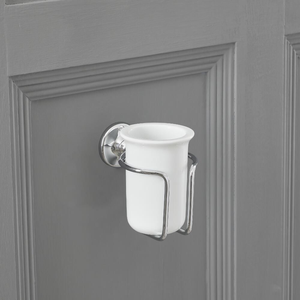 Milano Elizabeth - Traditional Wall Hung Tumbler with Holder - Chrome