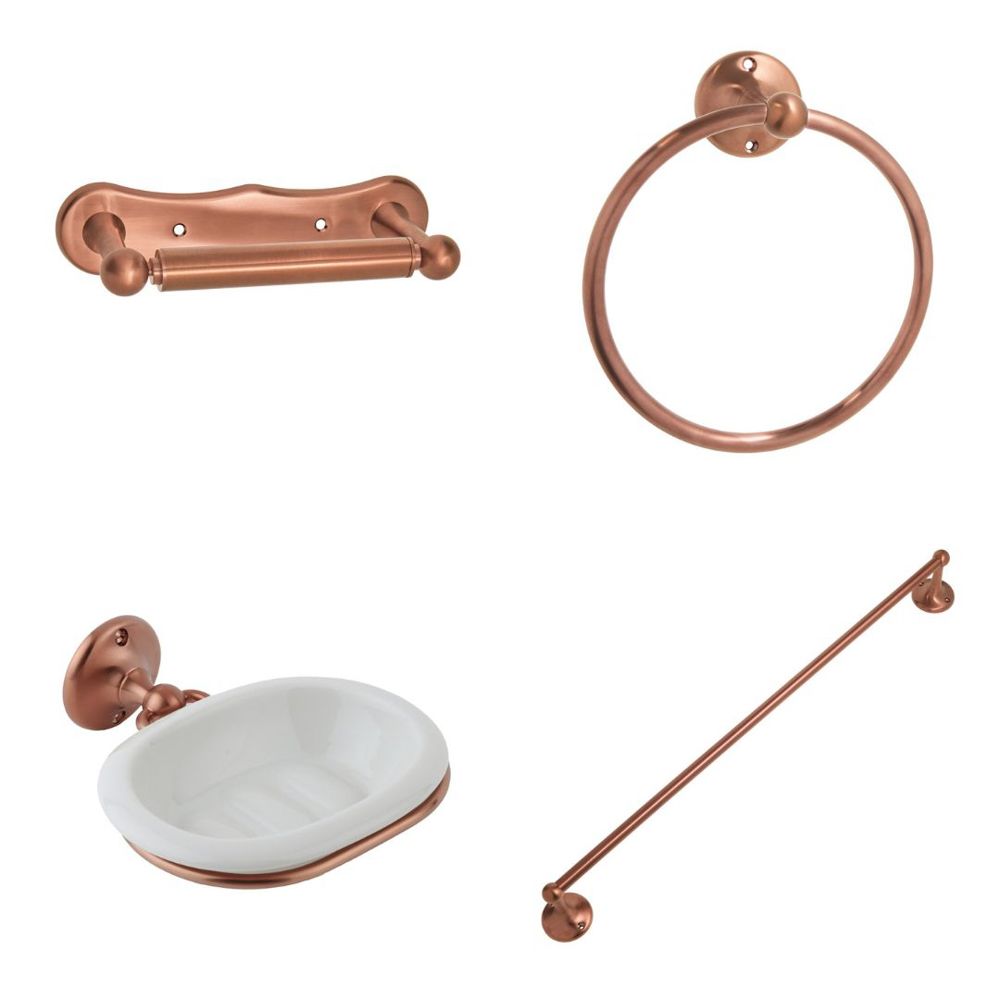 Milano Elizabeth - Traditional 4 Piece Brushed Copper Accessory Pack