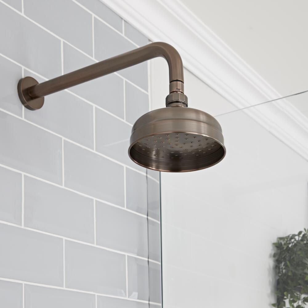 Milano Elizabeth - Oil Rubbed Bronze 150mm Traditional Apron Shower Head and Wall Arm