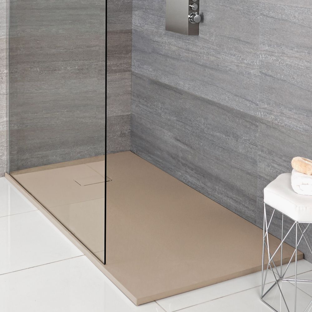 Milano Rasa - Sand Slate Effect Shower Tray - Choice of Size and Riser Kit