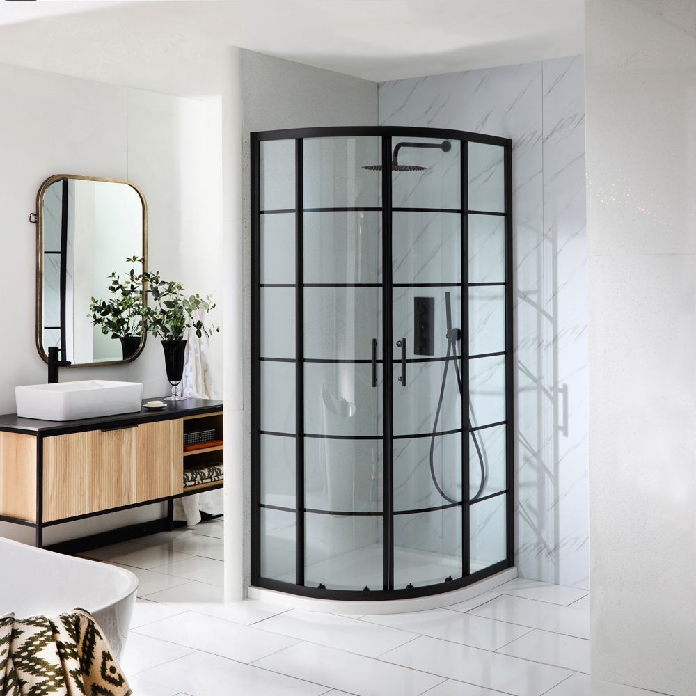Milano Barq - Black Quadrant Shower Enclosure with Tray - Choice of Sizes