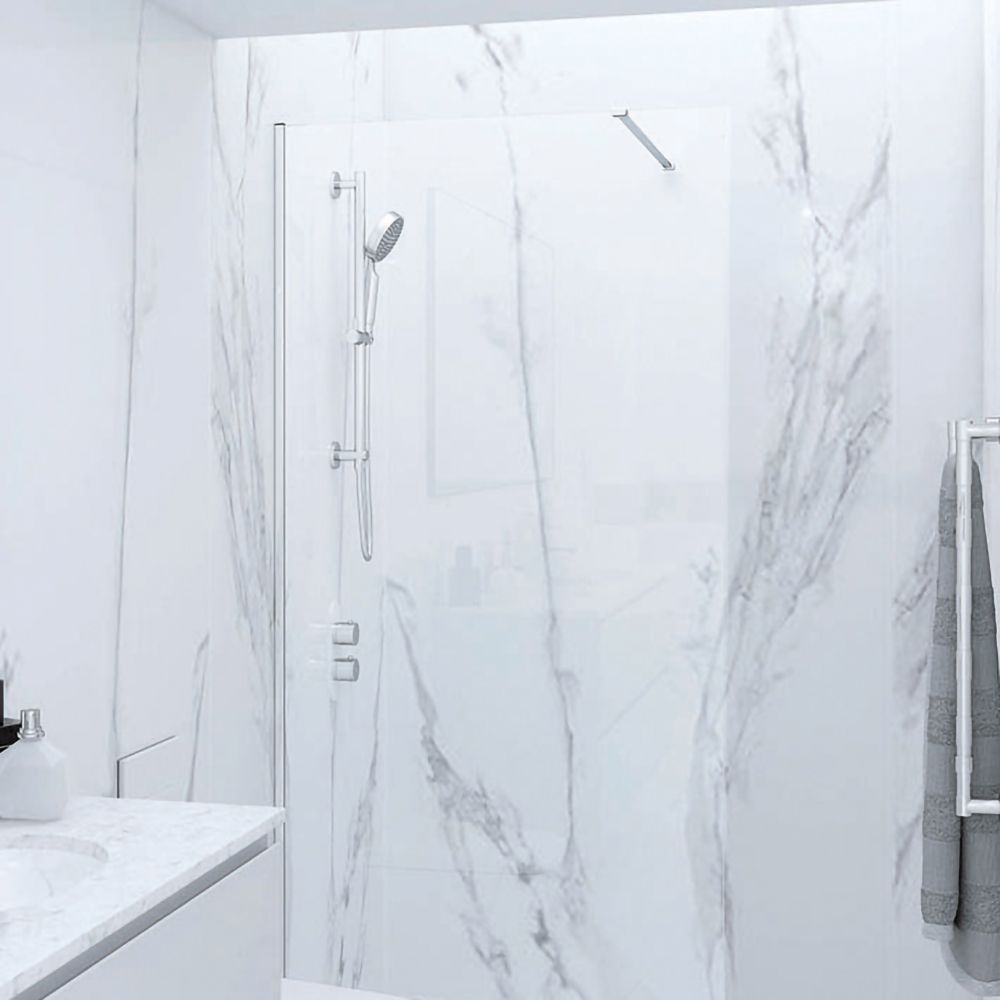 RAK Feeling - White Wet Room Shower Enclosure - Choice of Glass Size