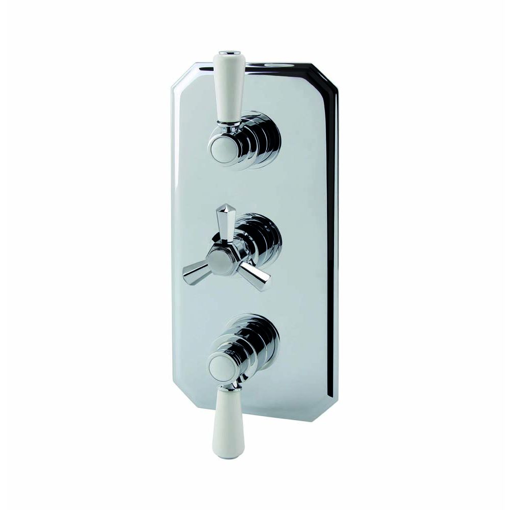 RAK Washington - Traditional Concealed Thermostatic Triple Shower Valve - Chrome