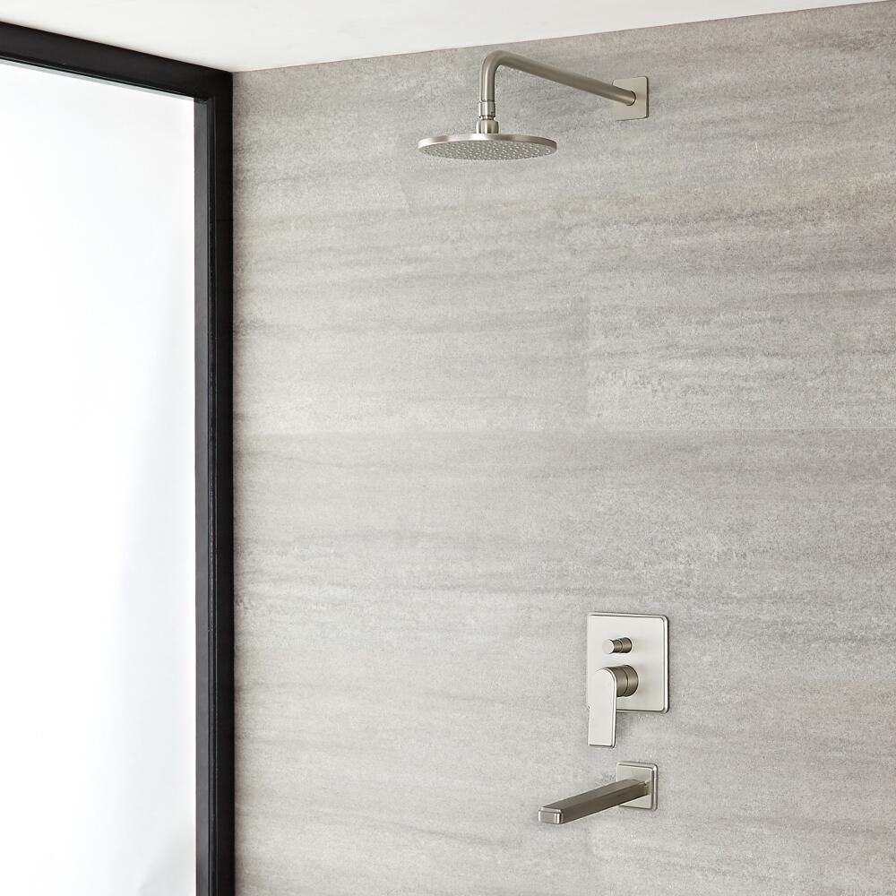 Milano Ashurst - Brushed Nickel Shower with Diverter, Shower Head and Bath Spout (2 Outlet)