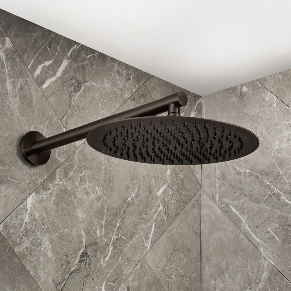 Milano Otto - Modern Round 300mm Shower Head and Wall Mounted Arm - Choice of Finish