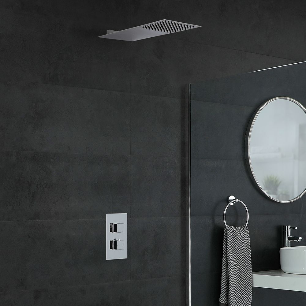 Milano Arvo - Chrome Thermostatic Shower with Slim Shower Head (1 Outlet)
