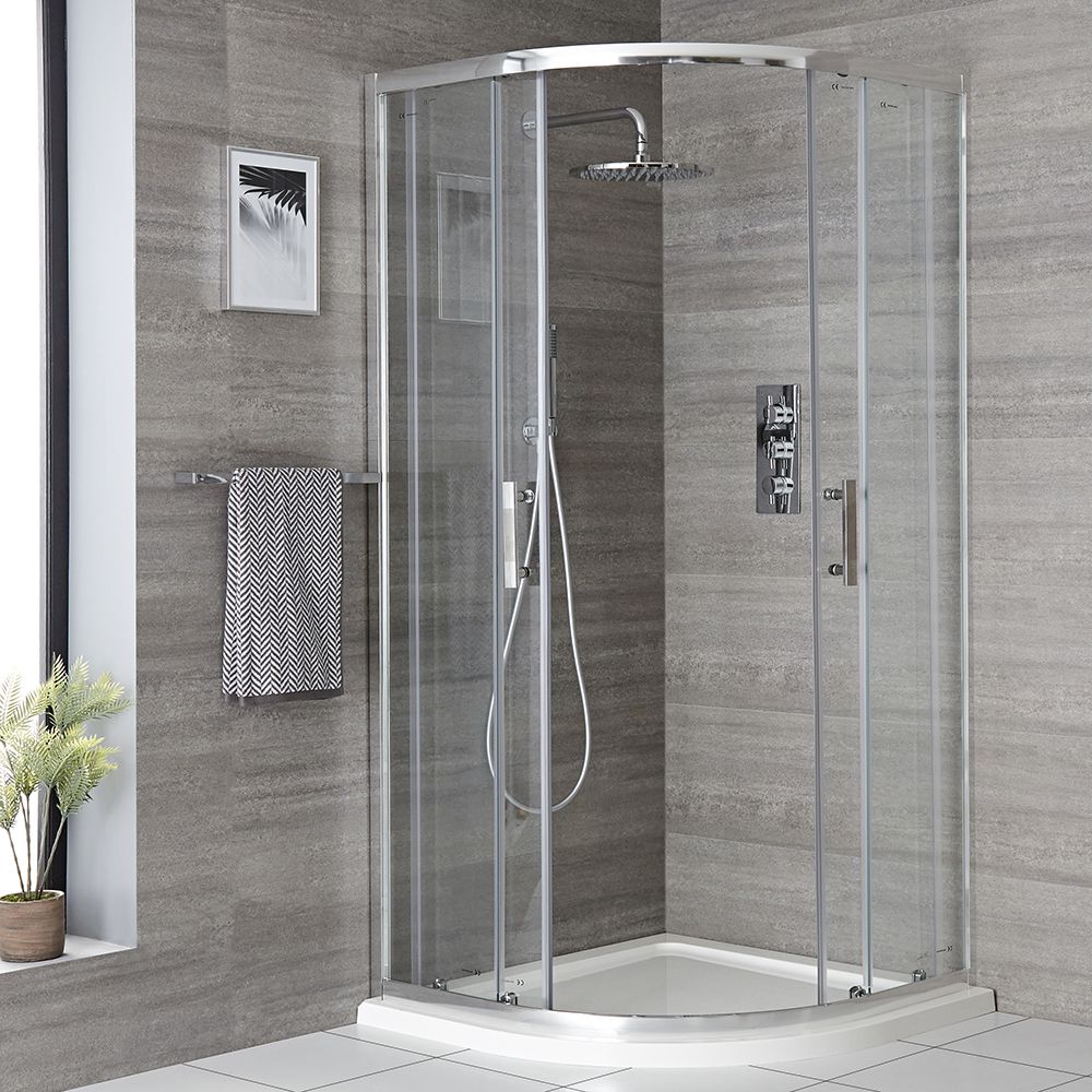 Milano Portland - Chrome Quadrant Shower Enclosure - Choice of Sizes