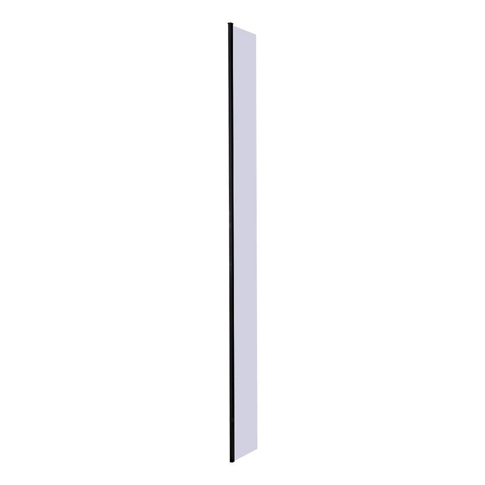 Milano Nero-Luna - Smoked Glass 300mm Hinged Wet Room Return Screen