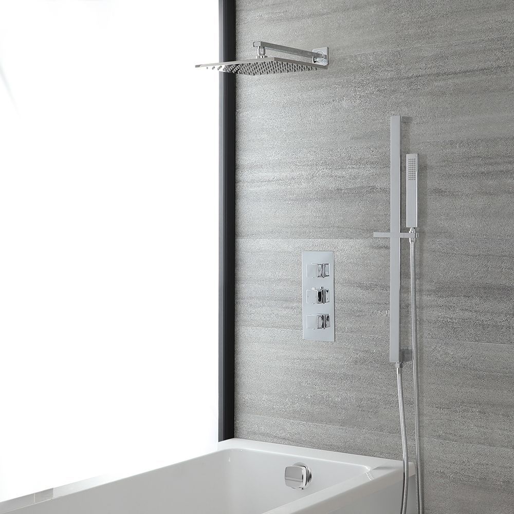 Milano Arvo - Chrome Thermostatic Shower Bath System - Choice of Outlets