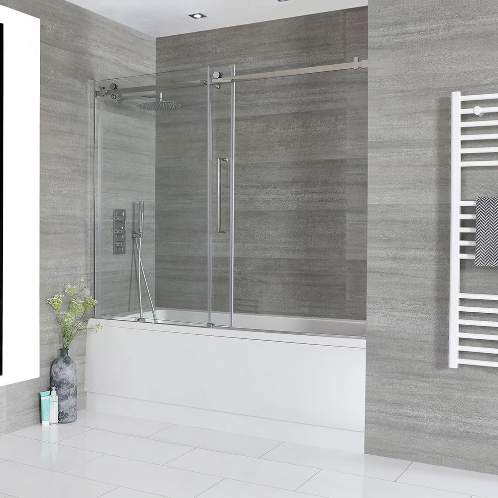 Milano Elswick - Standard Single Ended Bath with Sliding Bath Screen and Side Panel - Choice of Sizes