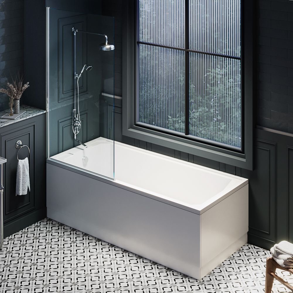 Milano Richmond - Traditional Art Deco Single Ended Shower Bath - Choice of Screen, Size and Panels