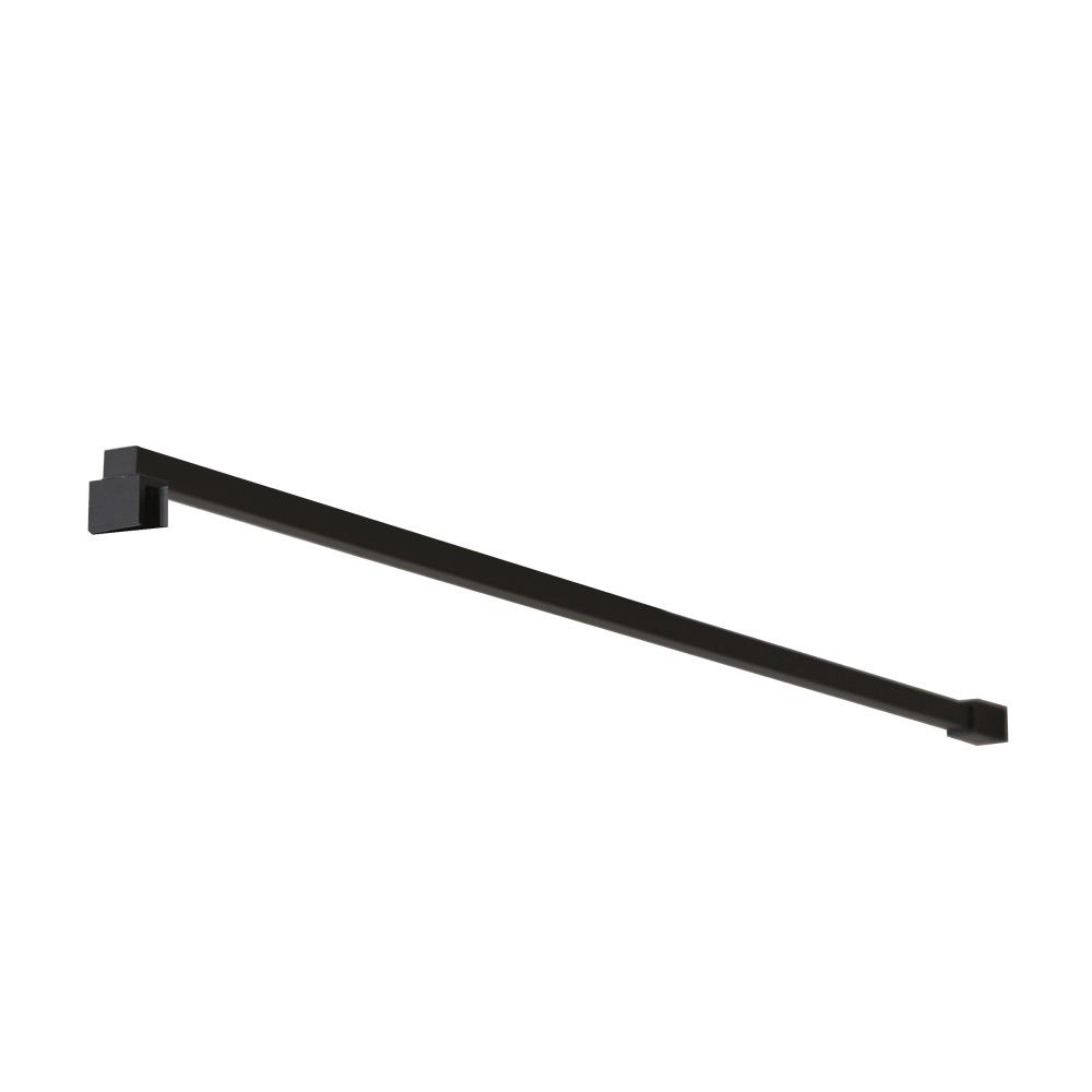 Milano Nero - Modern Square Fixed Wet Room Screen Support Arm - Black