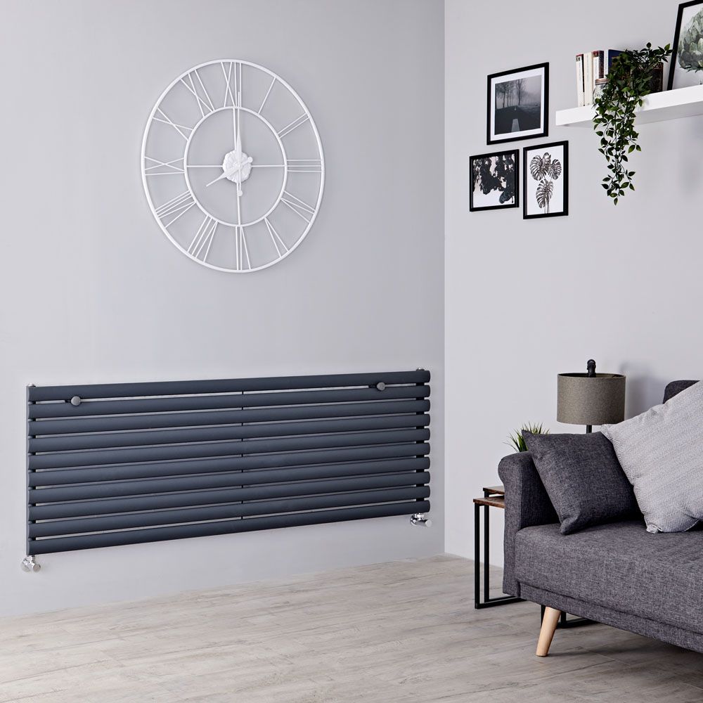 Milano Aruba - Anthracite Horizontal Designer Radiator - 590mm x 1780mm (Single Panel)