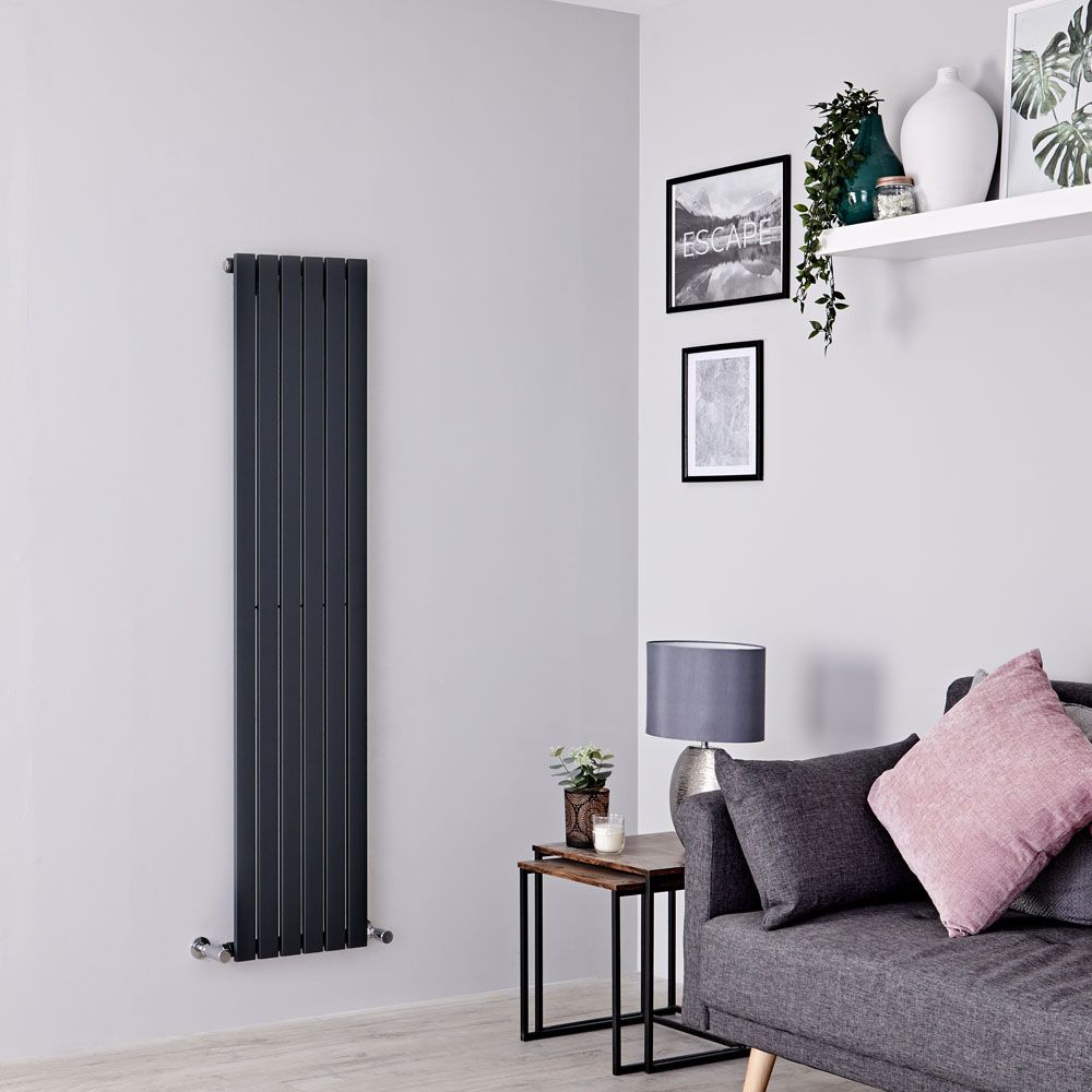 Milano Capri - Anthracite Flat Panel Vertical Designer Radiator - 1780mm x 354mm (Single Panel)