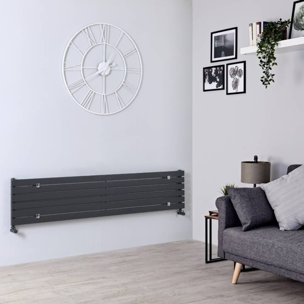Milano Capri - Anthracite Flat Panel Horizontal Designer Radiator 354mm x 1780mm (Single Panel)