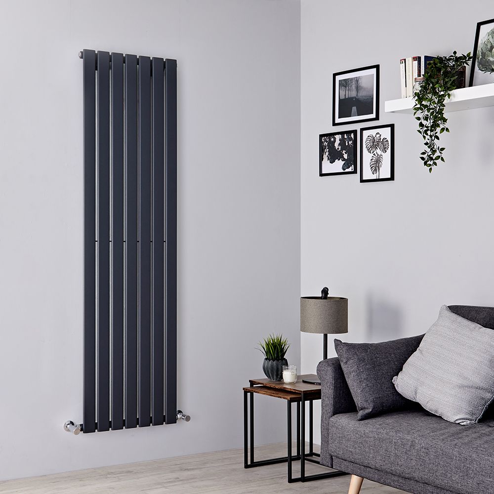 Milano Alpha - Anthracite Flat Panel Vertical Designer Radiator - 1780mm x 490mm (Single Panel)