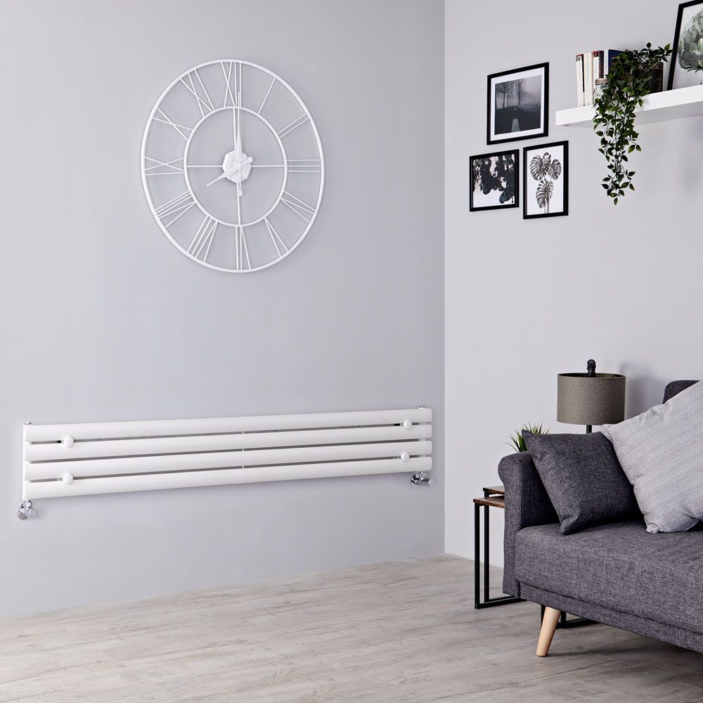 Milano Aruba - White Horizontal Designer Radiator - 236mm x 1780mm (Single Panel)