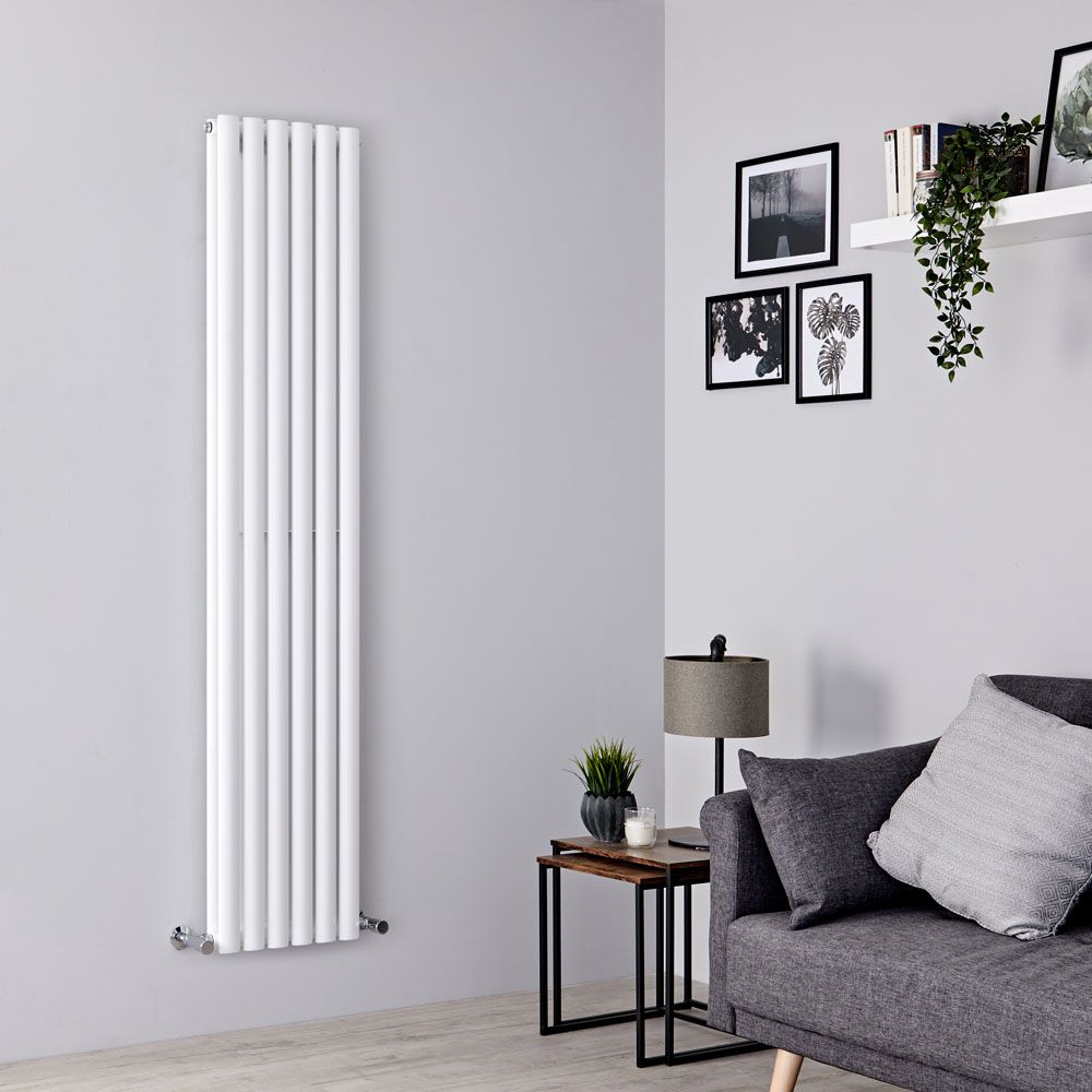 Milano Aruba - White Vertical Designer Radiator - 1780mm x 354mm (Double Panel)