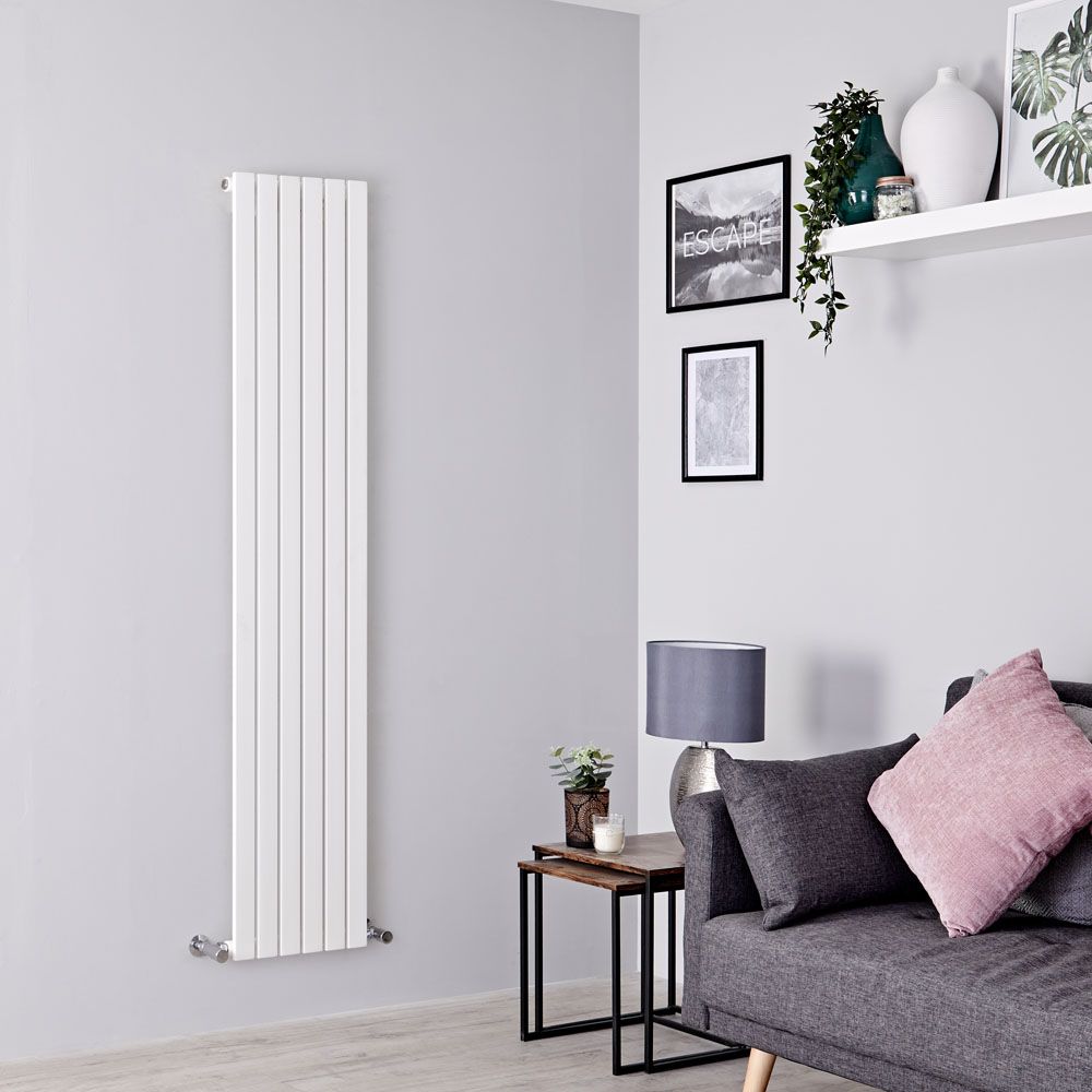 Milano Capri - White Flat Panel Vertical Designer Radiator - 1780mm x 354mm (Single Panel)