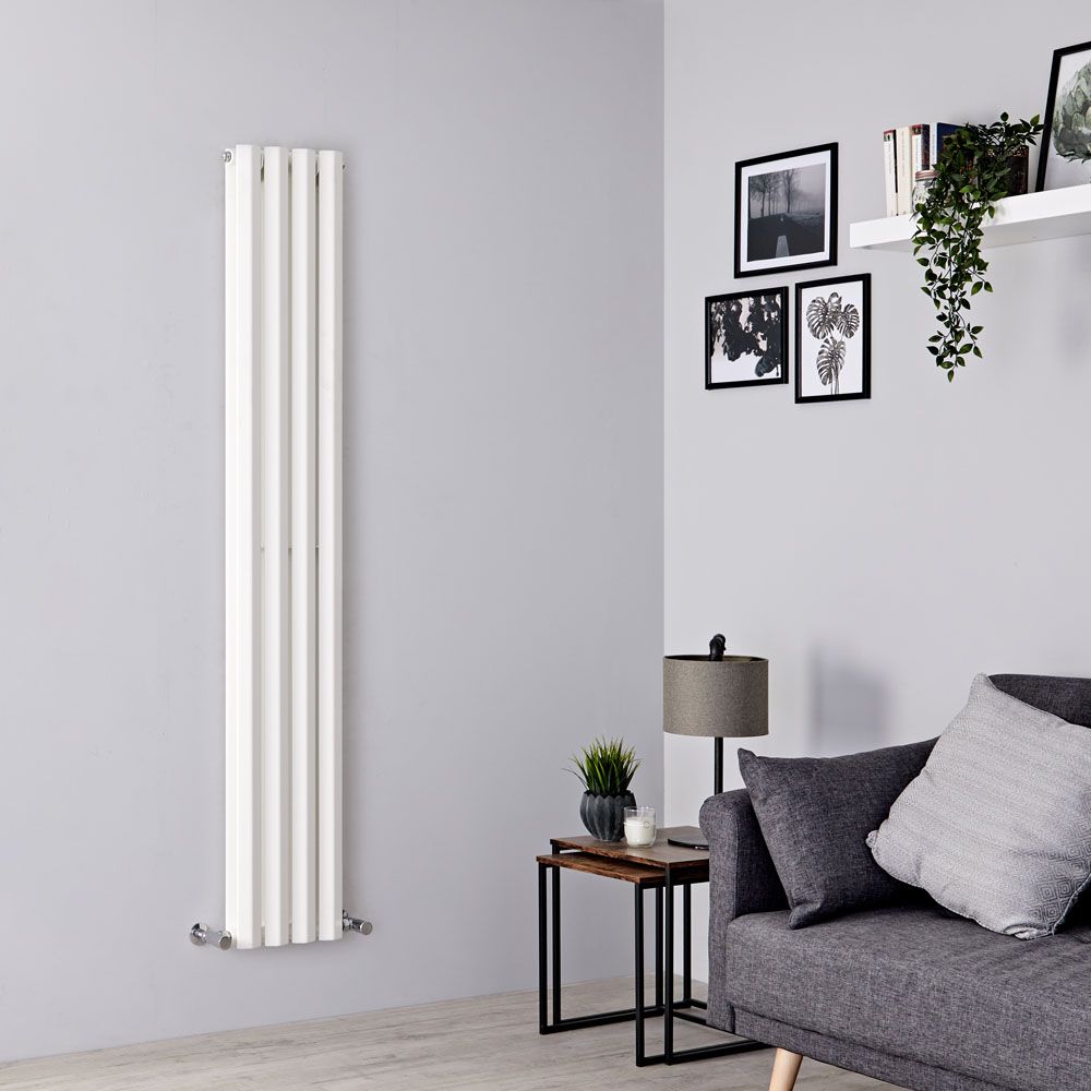Milano Viti - White Diamond Panel Vertical Designer Radiator - 1780mm x 280mm (Double Panel)