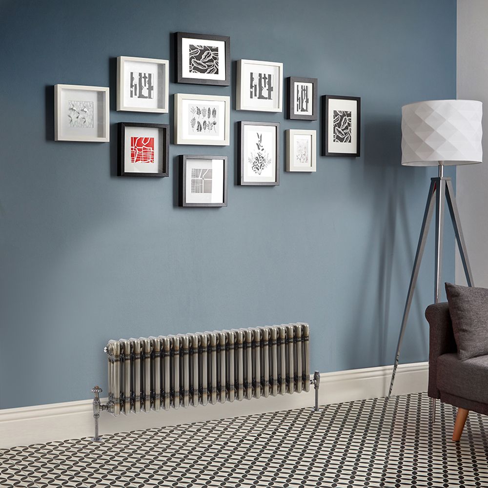 Milano Windsor - Lacquered Raw Metal Horizontal Traditional Column Radiator - 300mm x 1010mm (Triple Column)