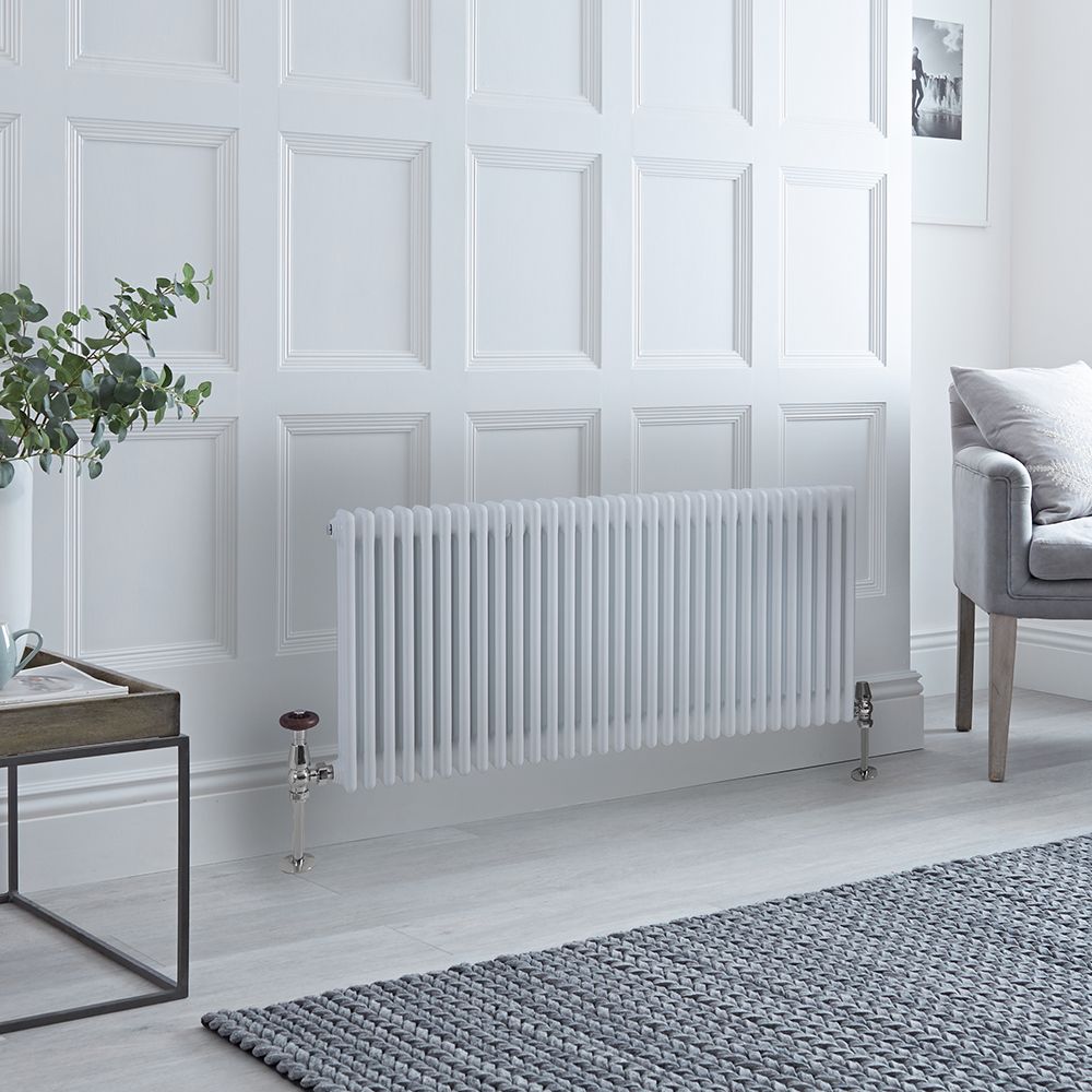 Milano Windsor - White Horizontal Traditional Column Radiator - 600mm x 1415mm (Triple Column)