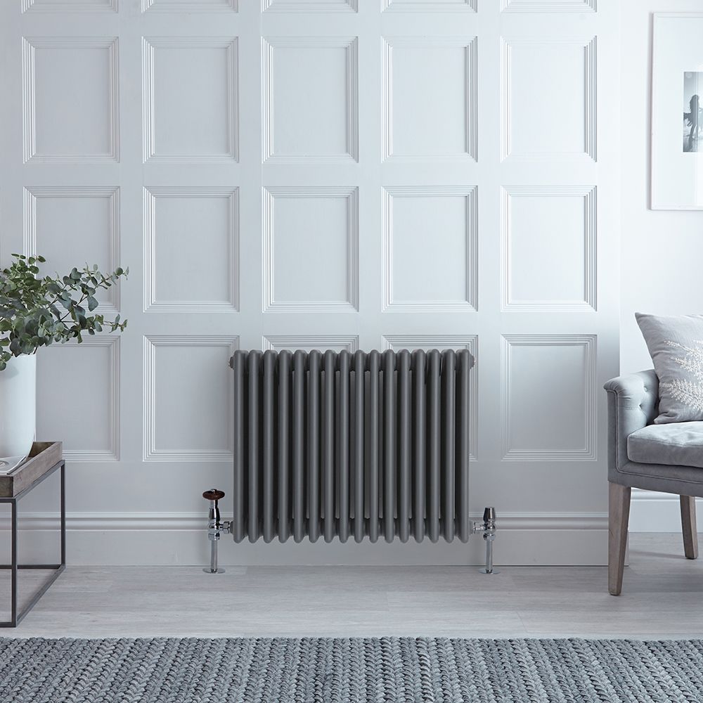 Milano Windsor - Anthracite Horizontal Traditional Column Radiator - 600mm x 785mm (Four Column)