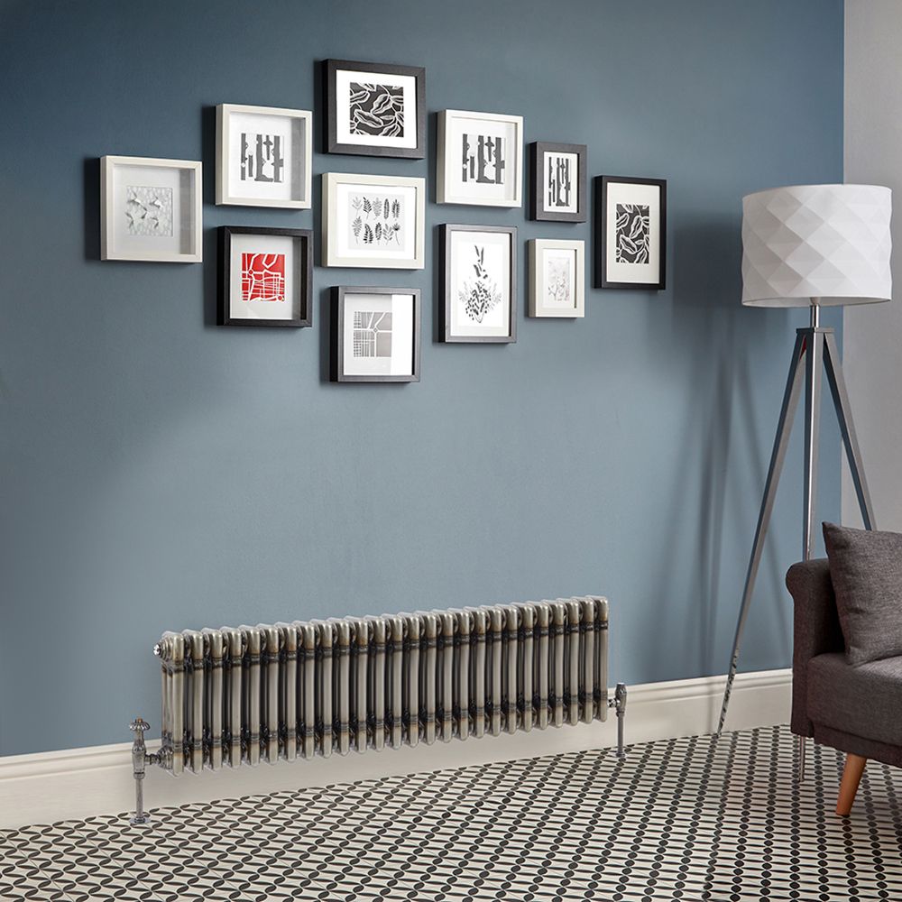 Milano Windsor - Lacquered Raw Metal Horizontal Traditional Column Radiator - 300mm x 1190mm (Triple Column)