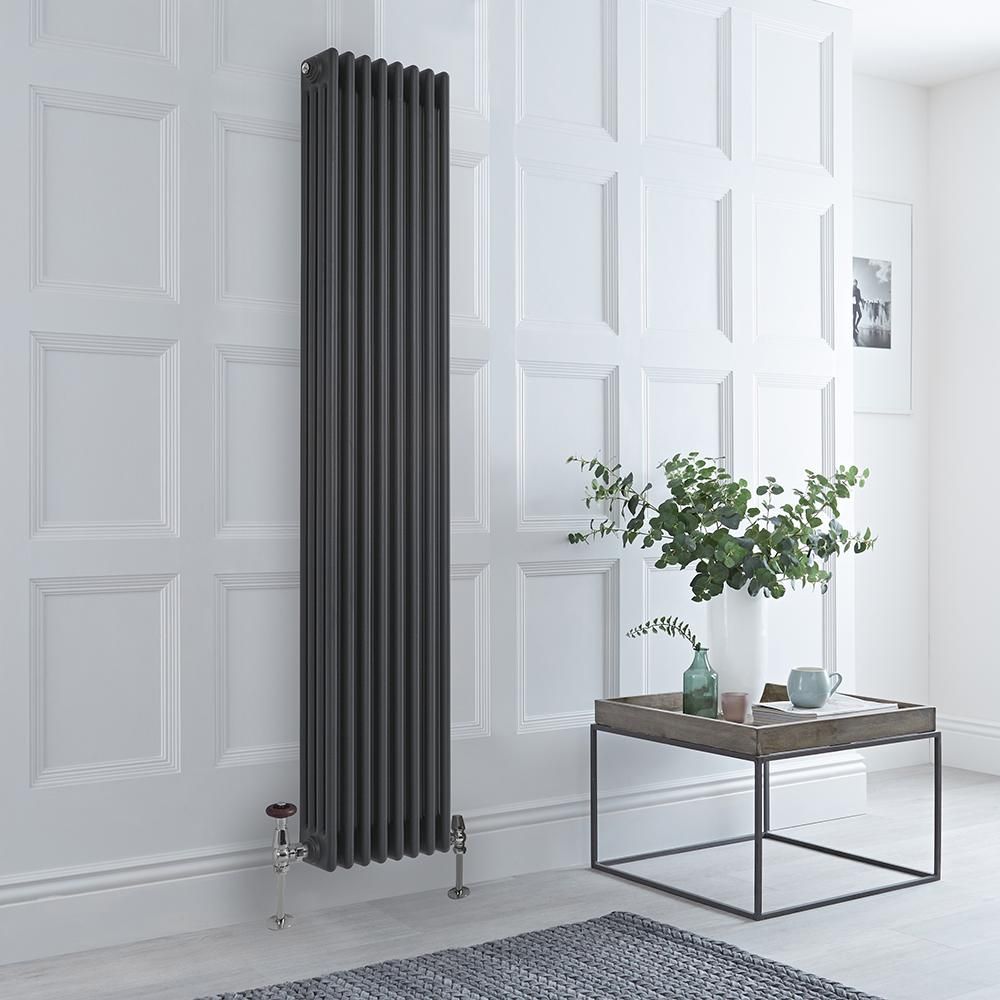 Milano Windsor - Vertical Traditional Column Radiator - 4 Column - 1800mm x 380mm - Anthracite