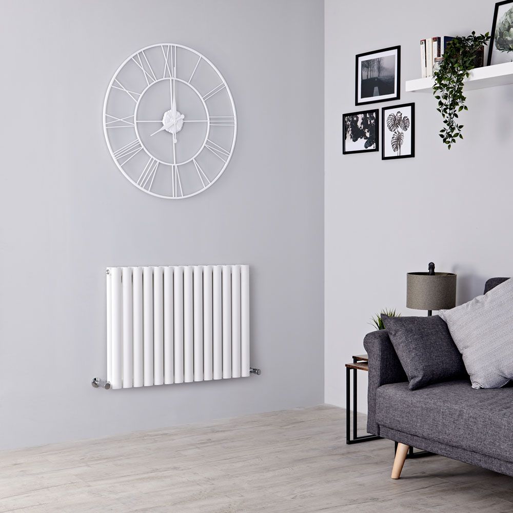 Milano Aruba - White Horizontal Designer Radiator - 600mm x 826mm (Double Panel)