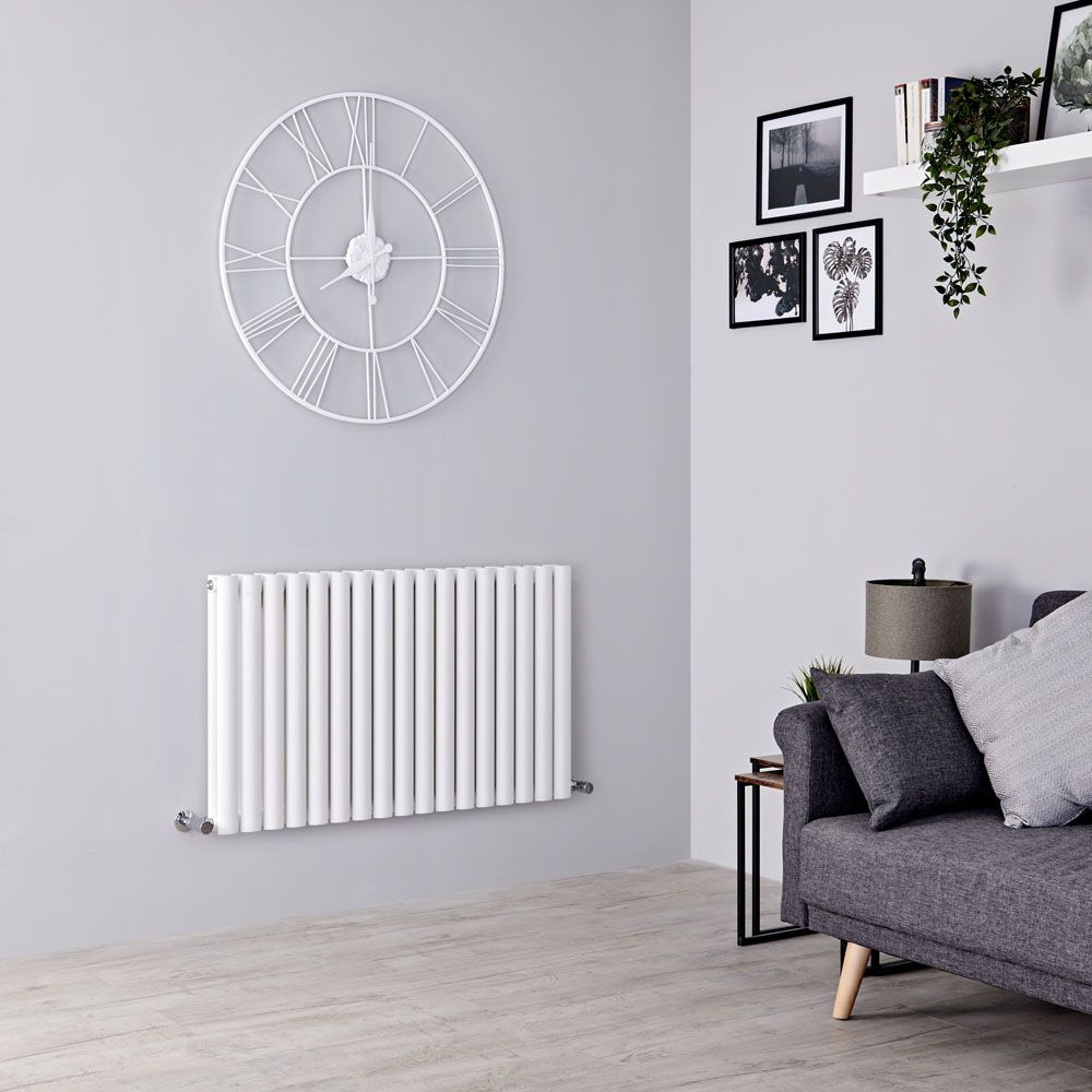 Milano Aruba - White Horizontal Designer Radiator - 600mm x 1000mm (Double Panel)