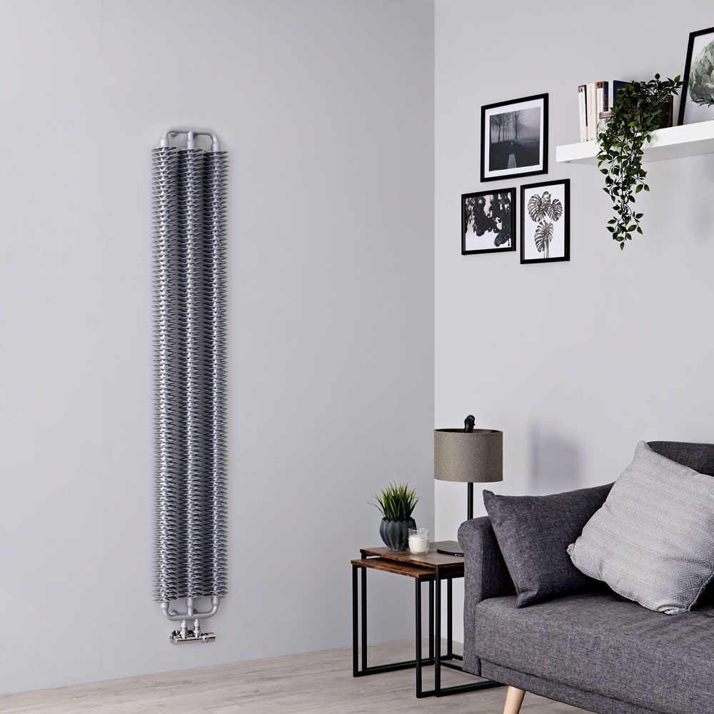 Terma Ribbon - Silver Vertical Designer Radiator - 1720mm x 290mm
