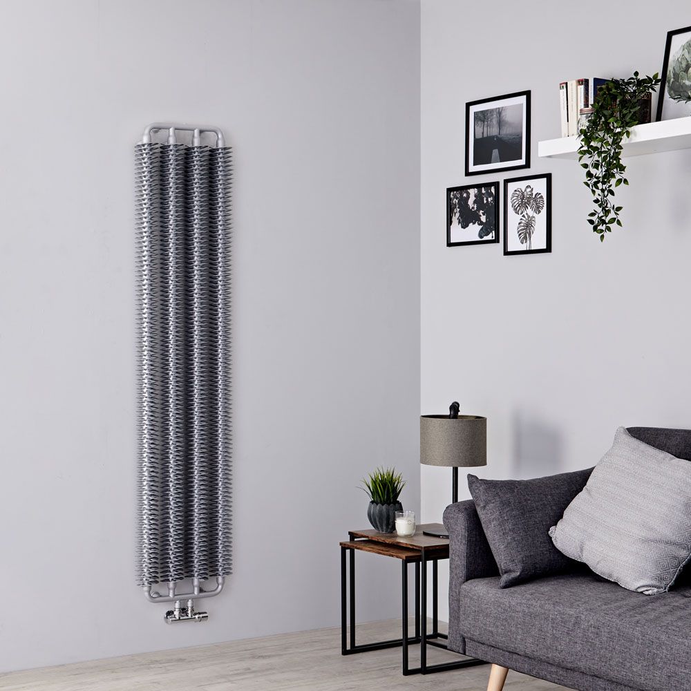 Terma Ribbon - Silver Vertical Designer Radiator - 1720mm x 390mm