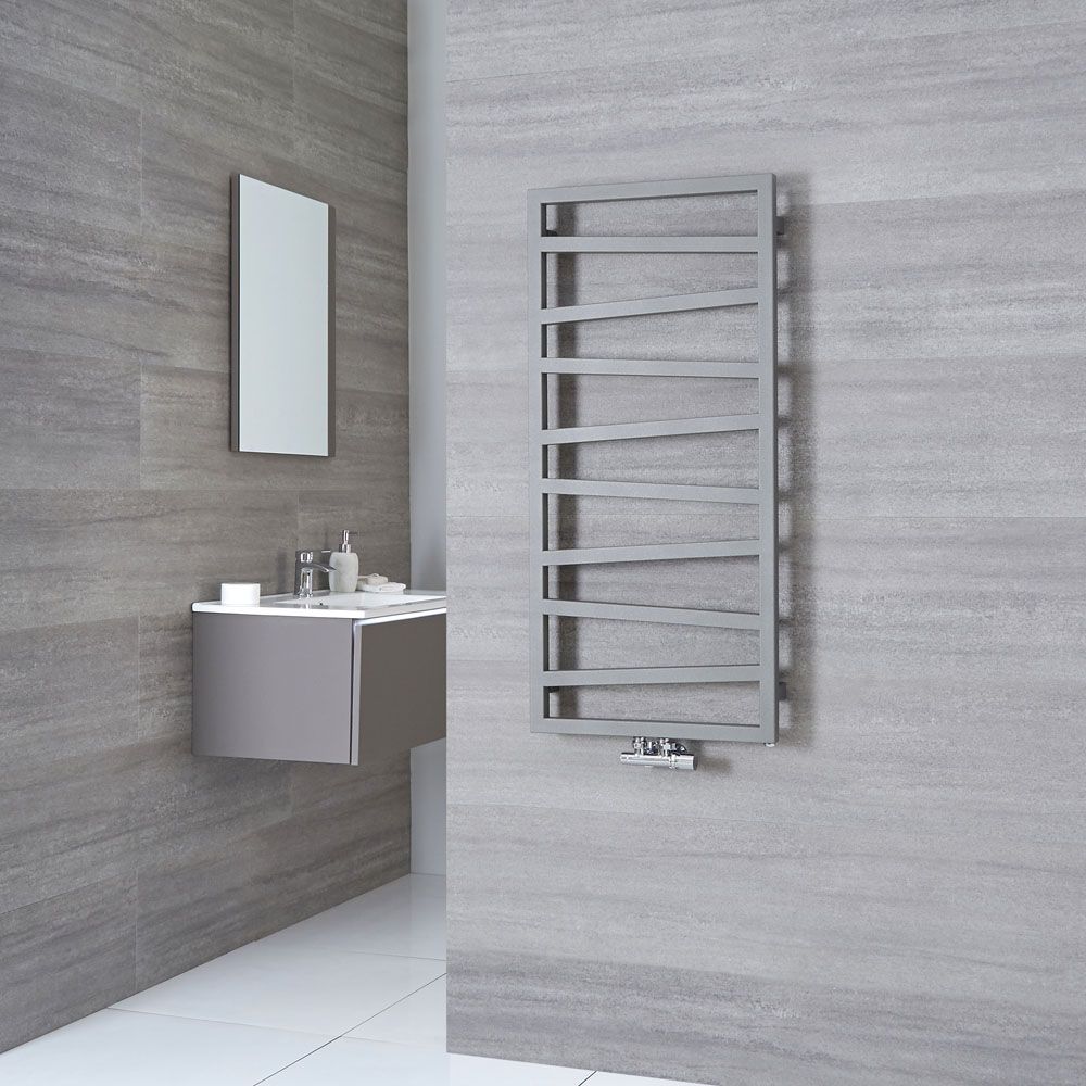 Terma ZigZag - Silver Vertical Heated Towel Rail - 1070mm x 500mm
