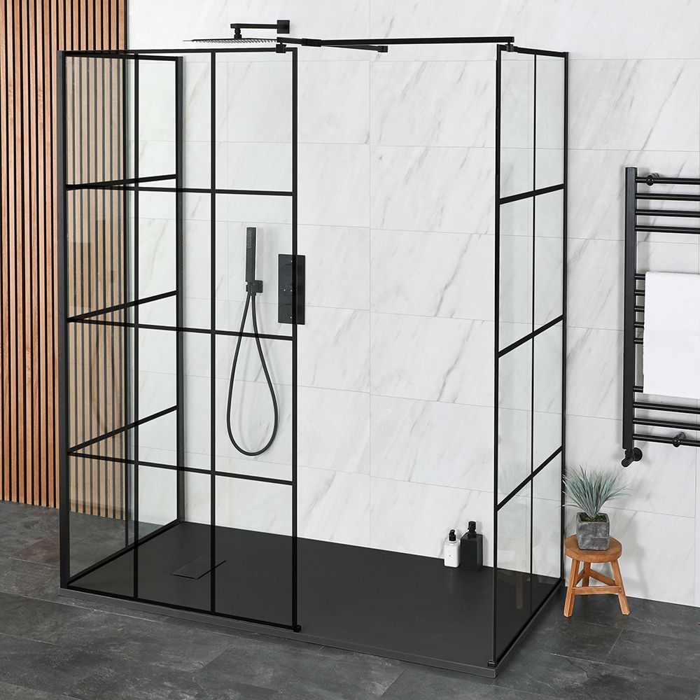Milano Barq - 3 Sided Walk-In Shower Enclosure with Slate Tray - Choice of Sizes