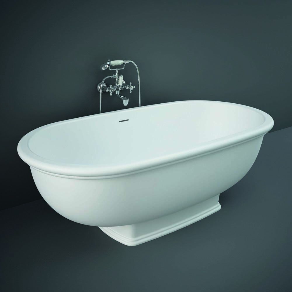RAK Washington - White Traditional Double-Ended Freestanding Bath - 1560mm x 810mm