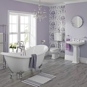 Milano - Traditional Freestanding Double Ended Slipper Bath Suite, Low Level WC inc Brassware