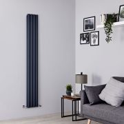 Milano Aruba Ayre - Aluminium Anthracite Vertical Designer Radiator - 1800mm x 230mm (Double Panel)