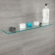 Milano Nero - Black and Glass Modern Wall Hung Shelf - 58mm x 143mm
