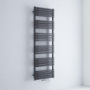 Milano Bow Anthracite D Bar Central Connection Heated Towel Rail 1800mm x 500mm