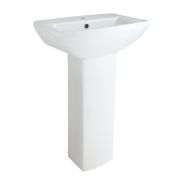 Milano Dalton - Modern 500mm Basin with Full Pedestal - (1 Tap Hole)